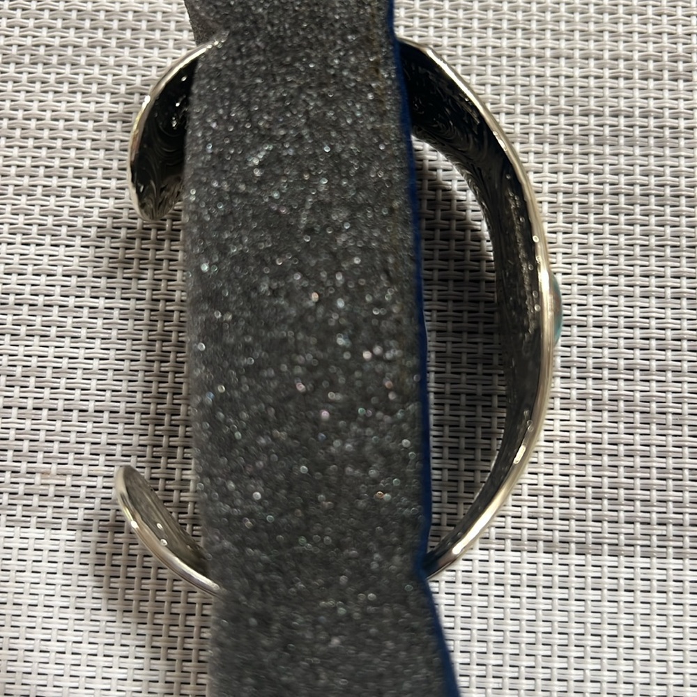 Montana Silversmiths Set In Stone Gold and Turquoise Cuff Bracelet, - Picture 5 of 16